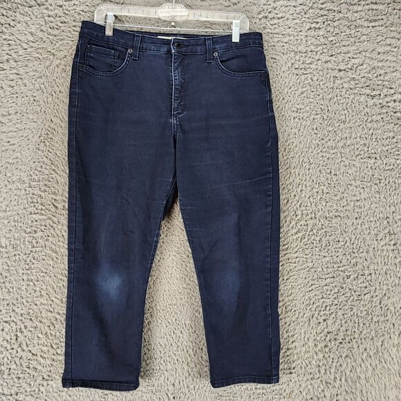 Jones New York Jeans Womens 10 Blue Stretch Denim Soho Capri - Picture 1 of 14